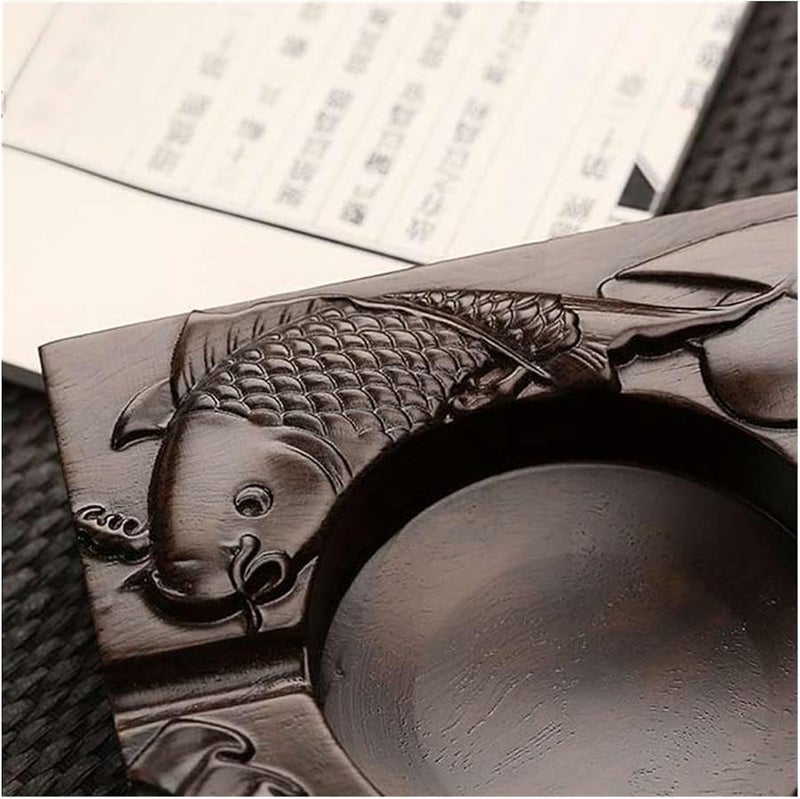 Vintage Wood Ashtray 4 Slot Holder Durable Outdoor Patio Home Office Decoration Color A - Image 4