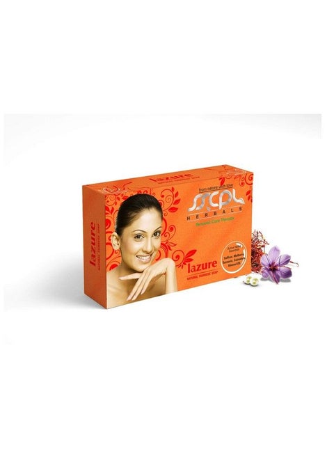 Lazure Soap With Extract Of Saffron Turmeric Mulberry Calendula Almond And Orange Oil Provides Glow To Skin & Makes Skin Soft Smooth & Imparts Even Skin Tone (100Gm*4)