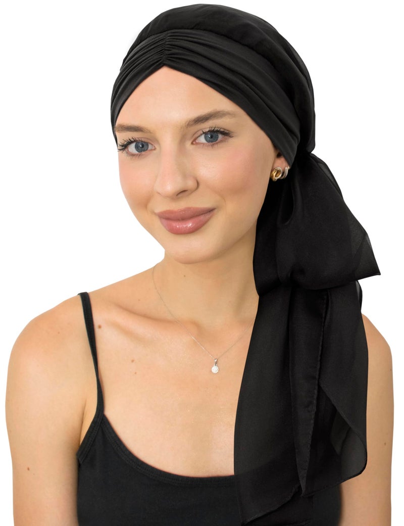 CAPLORD Chemo Headwrap for Women Turban Headwear for Cancer Patients Skull Cap Hair Loss Cover Lightweight Head Covering Hat - Image 3