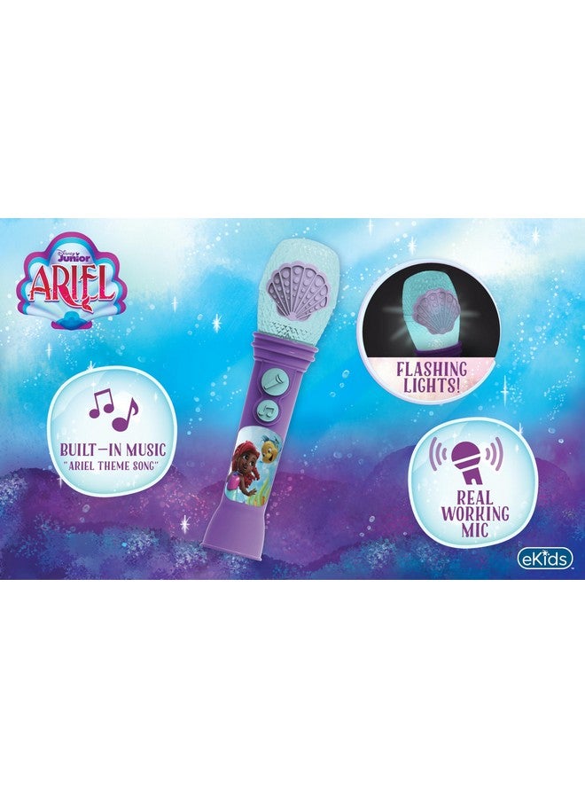 eKids Disney Junior Ariel Microphone Toy for Toddlers, Includes Built-in Music and Lights, Designed for Fans of Ariel Toys - Image 2