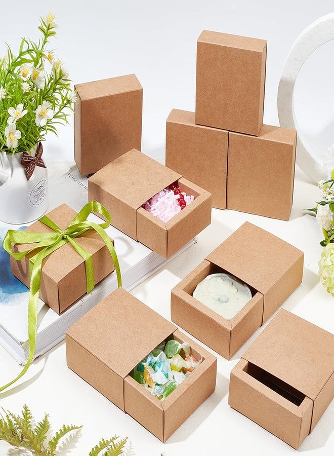 BENECREAT 20 Pack Kraft Paper Drawer Box Festival Gift Wrapping Boxes Soap Jewelry Candy Weeding Party Favors Gift Packaging Boxes - Brown (3.26x3.26x1.3 - Image 5