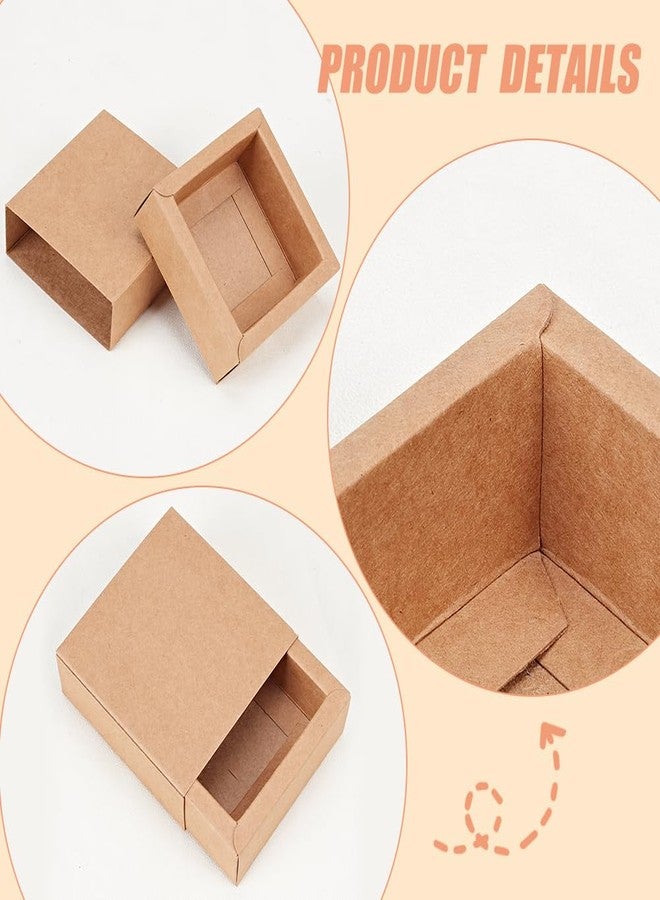 BENECREAT 20 Pack Kraft Paper Drawer Box Festival Gift Wrapping Boxes Soap Jewelry Candy Weeding Party Favors Gift Packaging Boxes - Brown (3.26x3.26x1.3 - Image 4