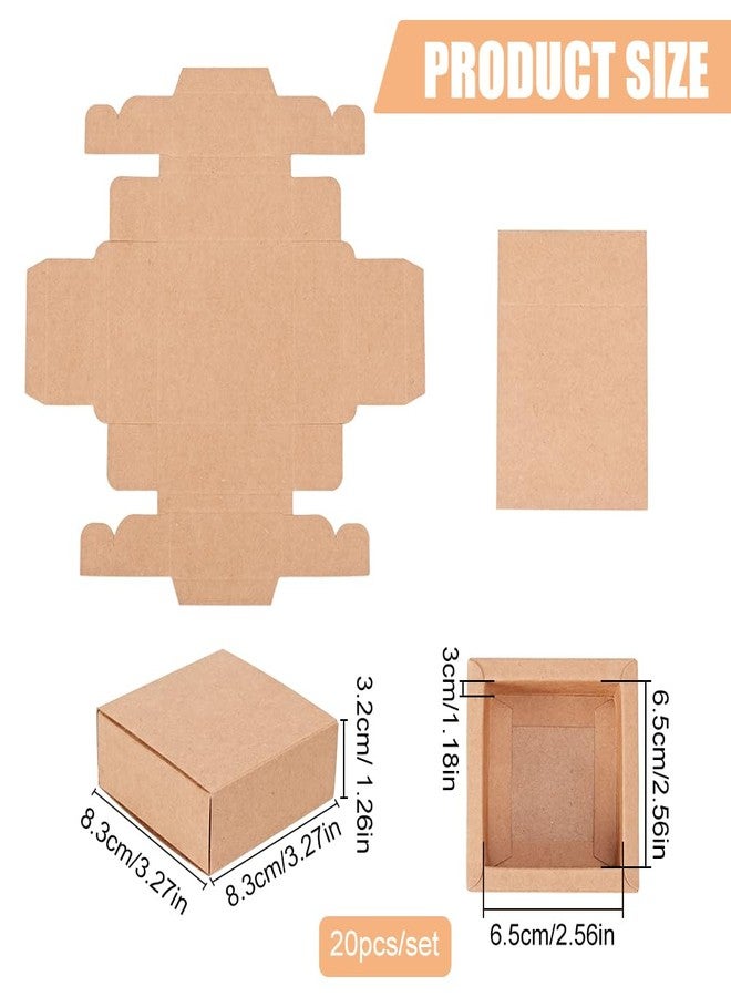 BENECREAT 20 Pack Kraft Paper Drawer Box Festival Gift Wrapping Boxes Soap Jewelry Candy Weeding Party Favors Gift Packaging Boxes - Brown (3.26x3.26x1.3 - Image 2