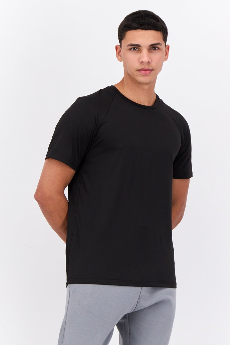 MOTION Men Sportswear Fit Short Sleeve Training T-Shirt, Black - Image 1