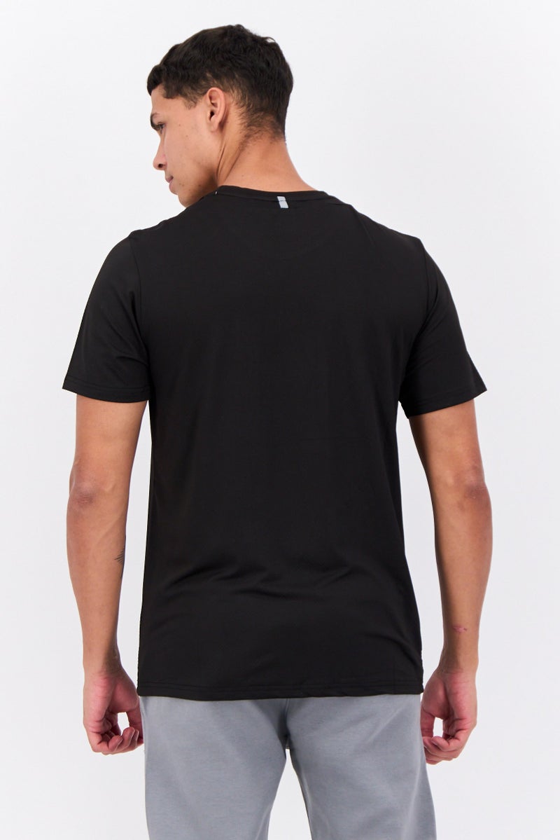 MOTION Men Sportswear Fit Short Sleeve Training T-Shirt, Black - Image 3