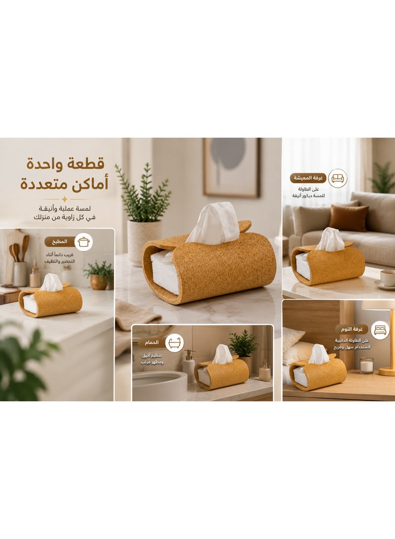 كالدا غطاء علبة مناديل كالدا المودرن – حامل مناديل فخاري يدوي الصنع – ملمس حجري طبيعي وديكور جمالي فاخر – حافظة حجرية متينة للمناديل للمنزل والمكتب والحمام - Image 3