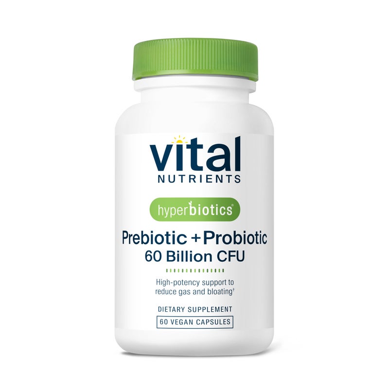 Hyperbiotics Vital Nutrients Prebiotic and Probiotic for Women and Men 60 Billion CFU Pre and Probiotics Supports Digestive Health Constipation Diarrhea Gas Bloating 60 Vegan Capsules
