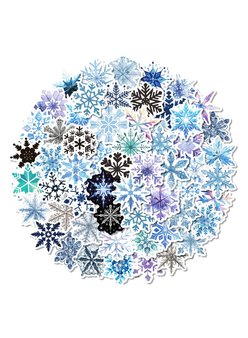 50 قطعة من ملصقات ندفة الثلج المصنوعة من الفينيل ملصقات الشتاء لأجهزة الكمبيوتر المحمول وزجاجة المياه ودفاتر القصاصات والمظاريف والبطاقات والهدايا والديكورات - Image 1