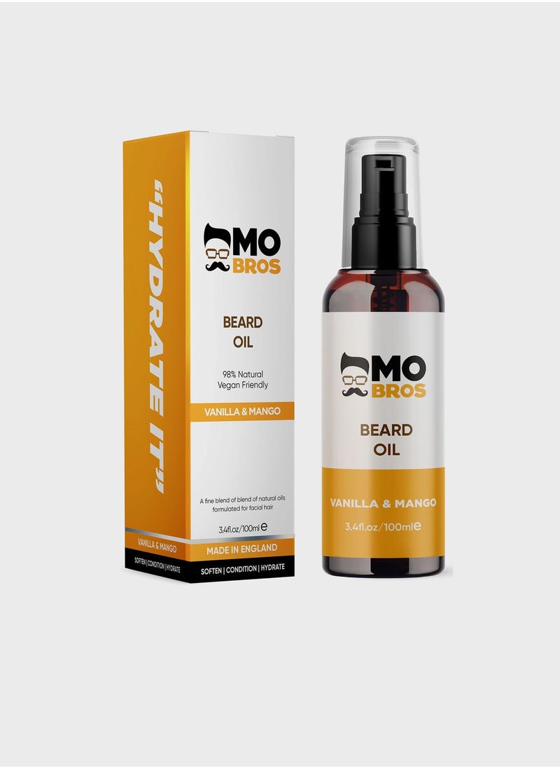 MO BRO'S Beard Oil 100Ml - Vanilla & Mango  - Image 1