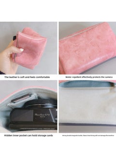 Generic Suitable For Canon G7X Three For sony ZV1F Ricoh GR DIGITAL Camera Storage Bag Ccd Card Player Small Portable Zv1-Color:Black Bag + Same Color Wrist Strap  - Image 4