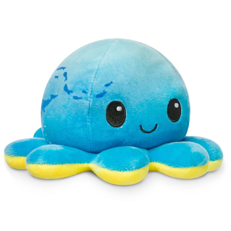 TeeTurtle - The Original Reversible Octopus Plushie - Sunset + Ocean - Cute Sensory Fidget Stuffed Animals That Show Your Mood, 4 inch - Image 1
