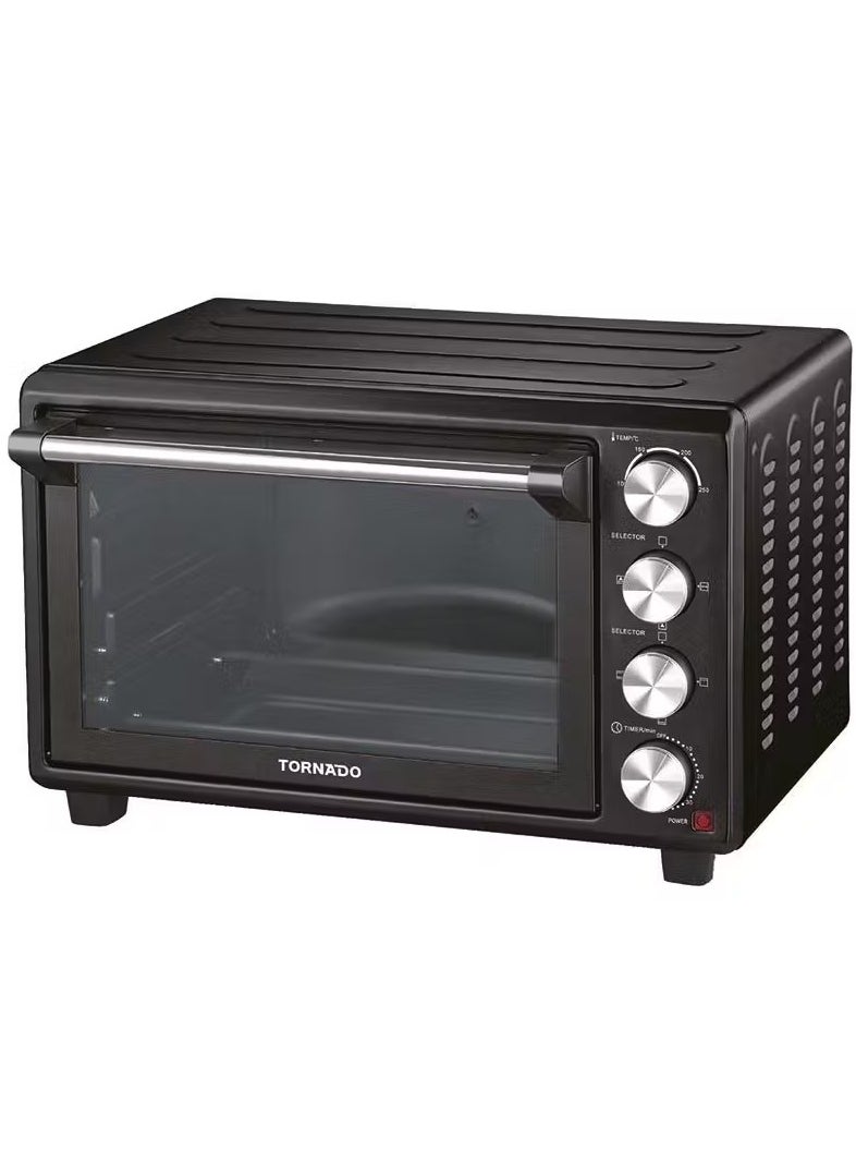 TORNADO - TORNADO Electric Oven 49 Liter1800 Watt Grill Fan Black TEO-49KD-BK - Image 1