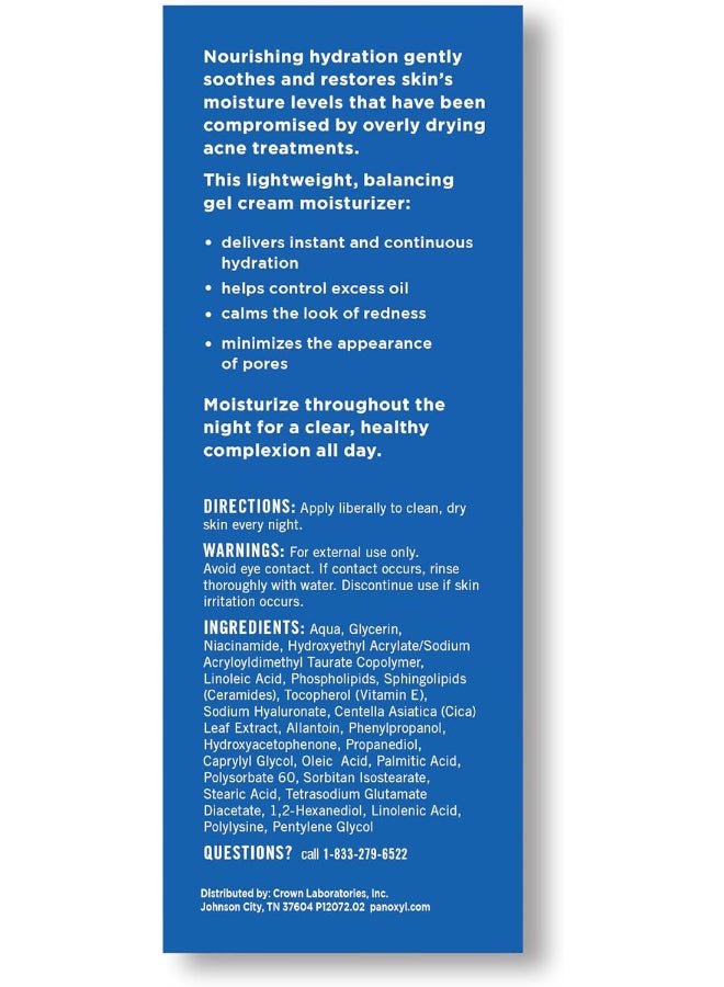 PanOxyl Pm Balancing Repair Moisturizer With Niacinamide, Ceramides And Cica, Hydrating Face Moisturizer, Acne Prone Skin And Dry Skin, Non-Comedogenic Night Face Moisturizer 85grams - Image 2