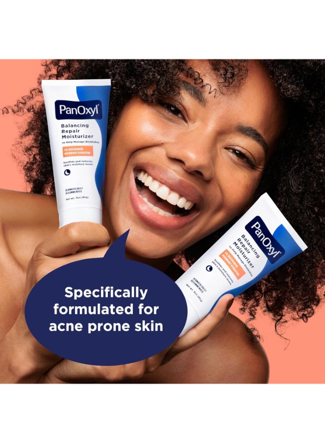 PanOxyl Pm Balancing Repair Moisturizer With Niacinamide, Ceramides And Cica, Hydrating Face Moisturizer, Acne Prone Skin And Dry Skin, Non-Comedogenic Night Face Moisturizer 85grams - Image 4
