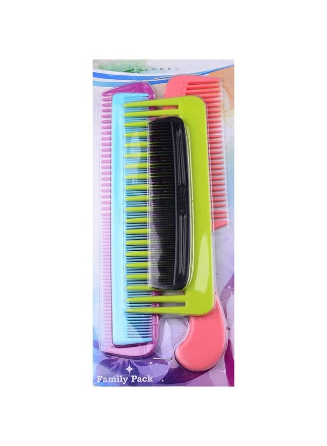 SBA PRIME Multicolour Family Pack Plastic Hair Comb (Set of 5) - Image 1