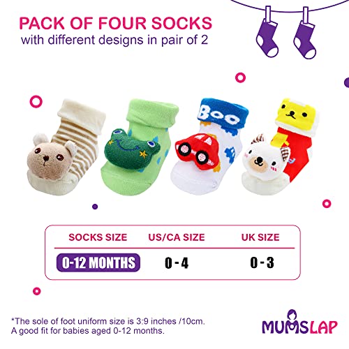 Mumslap Baby Boys & Baby Girls Ankle Length Cotton Blend Socks (Pack Of 4) - Image 5