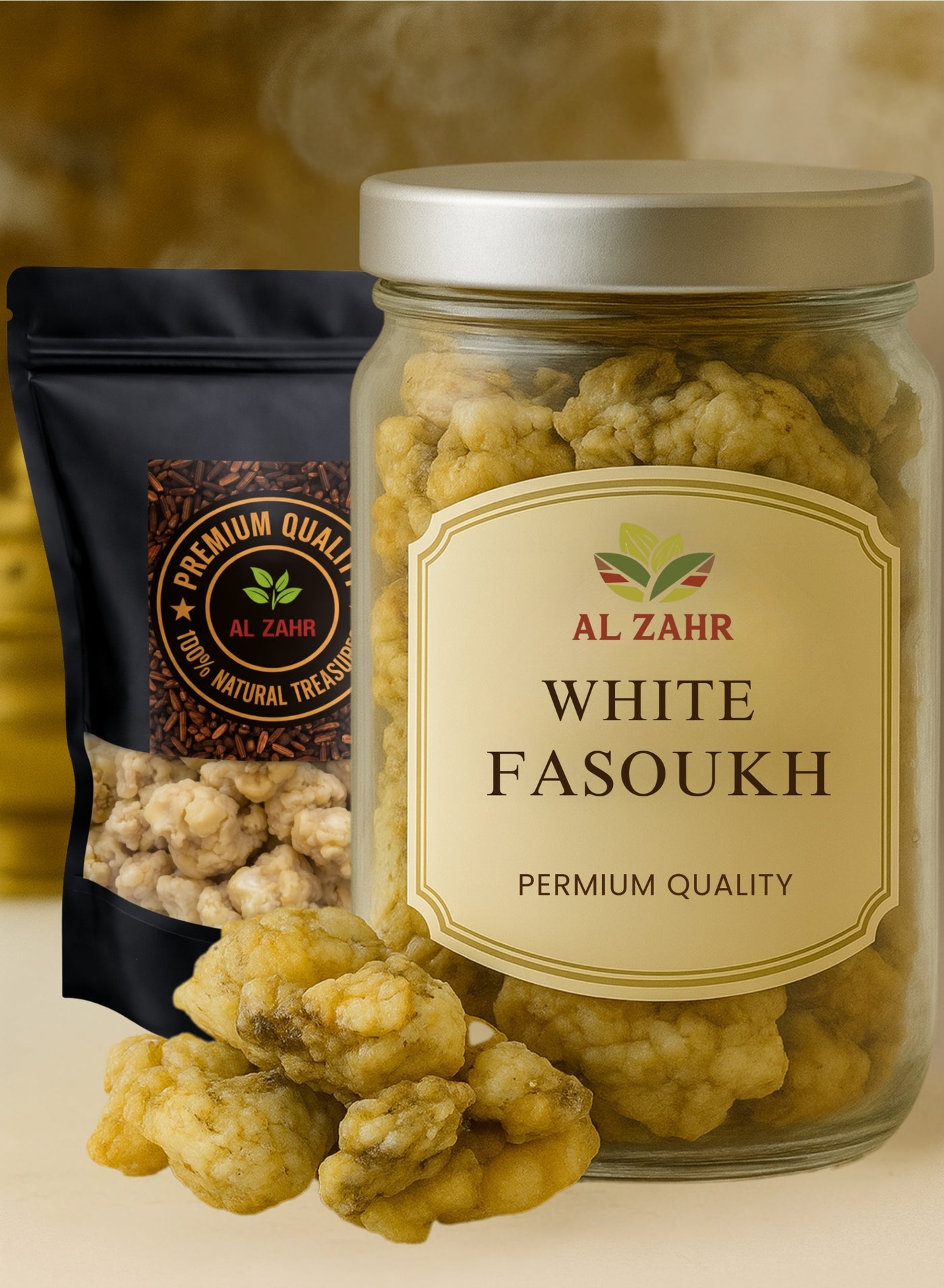 Zahr AL ZAHR Pure Raw Fasoukh – Premium Quality Natural White Resin – Hand-Sorted, Sustainably Sourced, Sun-Cured – Rich Earthy Aroma for Incense, Rituals, and Aromatherapy