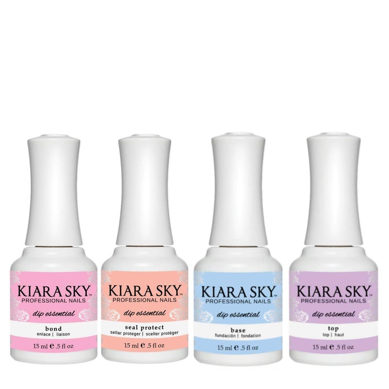 KIARA SKY Dip Manicure Nail Liquid Essentials | 0.5 fl oz | Dip Liquids Kit Steps 1-4 - Image 1