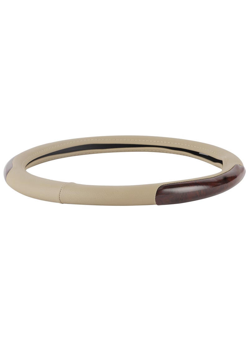 Epsilon Steering Wheel Cover- EPS1230 Size: L With Leather Touch for Improved Control and Grip Perfect for Protecting your Steering Wheel From Cracking and Peeling Beige  - Image 4