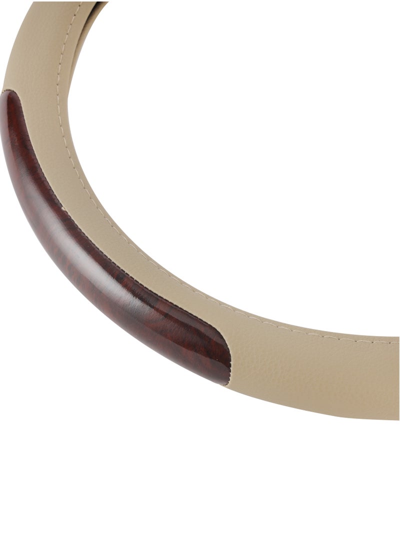 Epsilon Steering Wheel Cover- EPS1230 Size: L With Leather Touch for Improved Control and Grip Perfect for Protecting your Steering Wheel From Cracking and Peeling Beige  - Image 5