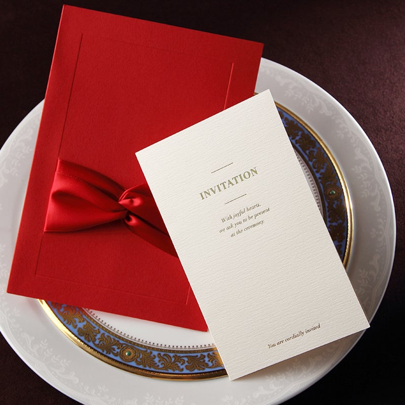 Wedding Invitations Cards: 10PCS Red, Well Crafted Solid Paper, Blank Inside for Messages - Elegant Self-seal Envelopes, Unique Design, for Bridal Shower Anniversary Holiday Parties Loved Ones - Image 2