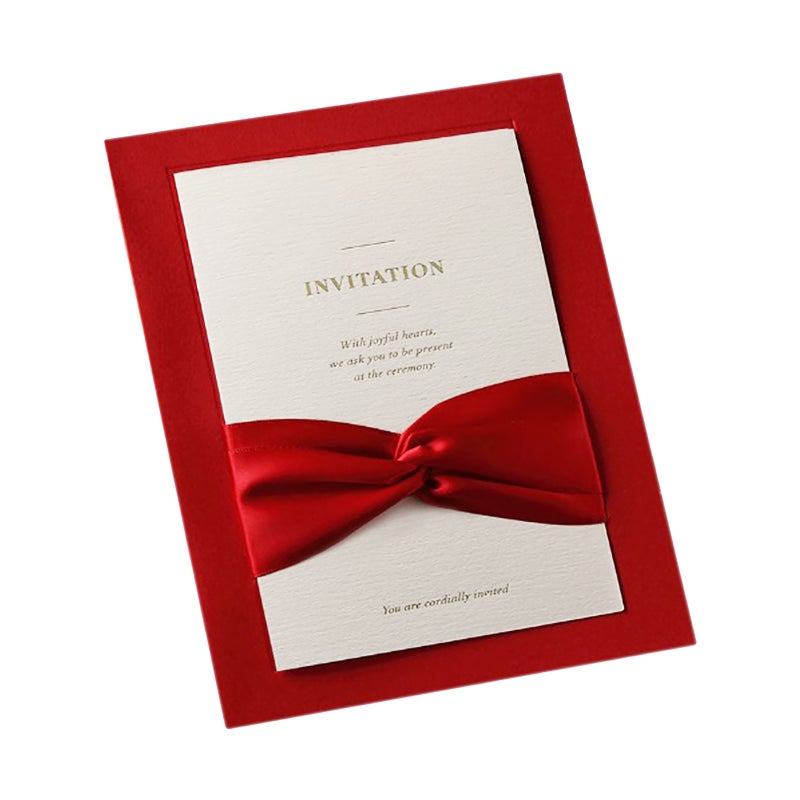 Wedding Invitations Cards: 10PCS Red, Well Crafted Solid Paper, Blank Inside for Messages - Elegant Self-seal Envelopes, Unique Design, for Bridal Shower Anniversary Holiday Parties Loved Ones - Image 1