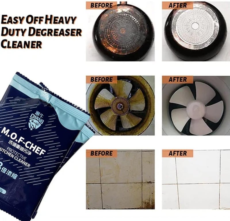 M.O.F-CHEF Protective Kitchen Cleaner, Mof Chef Protective Kitchen Cleaner Powder, Stainless Steel Cleaning Powder Stain Remover, Mof Chef Cleaner Powder Kitchen Oil Pollution Cleaning Powder (3Pcs) 3Pcs - Image 4