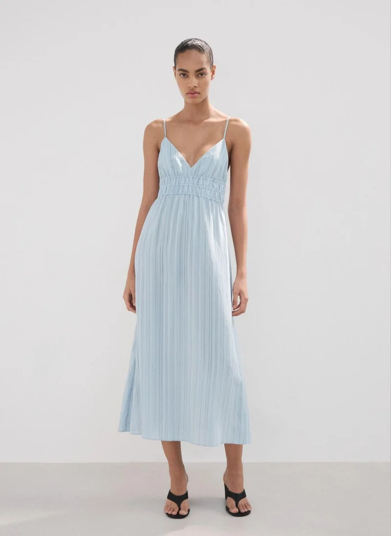 مانجو Striped Gathered Dress