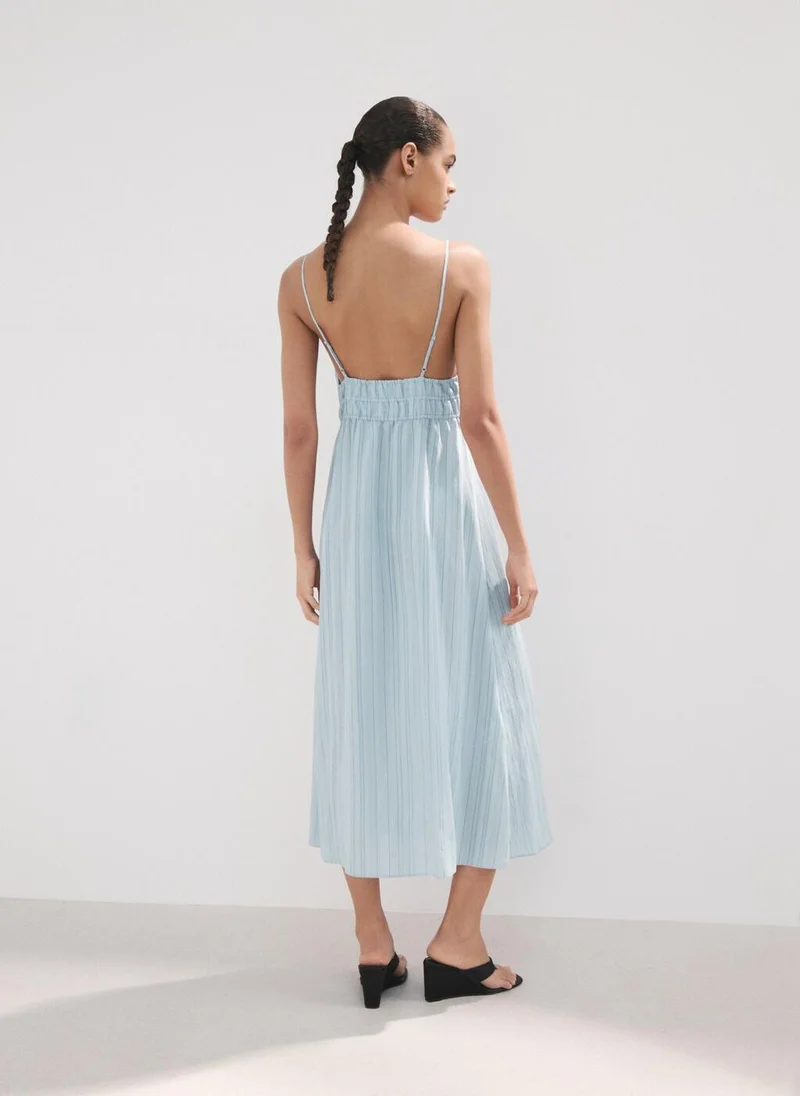 مانجو Striped Gathered Dress