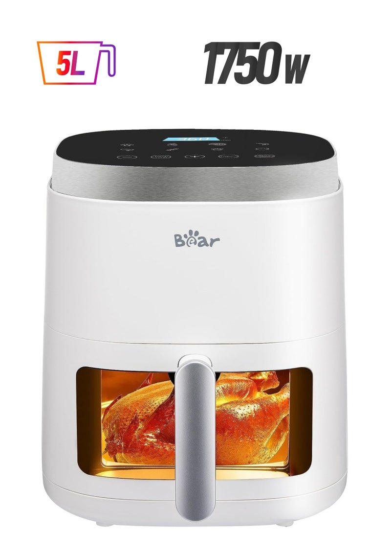 Bear 5L Electric Air Fryer 8 Preset Menu Multifunction Digital Control Panel Oil Free Low-Fat Healthy Cooking Fryer Cooker 1750W Automatic Food Baker Non-stick Frying Machine  - Image 1
