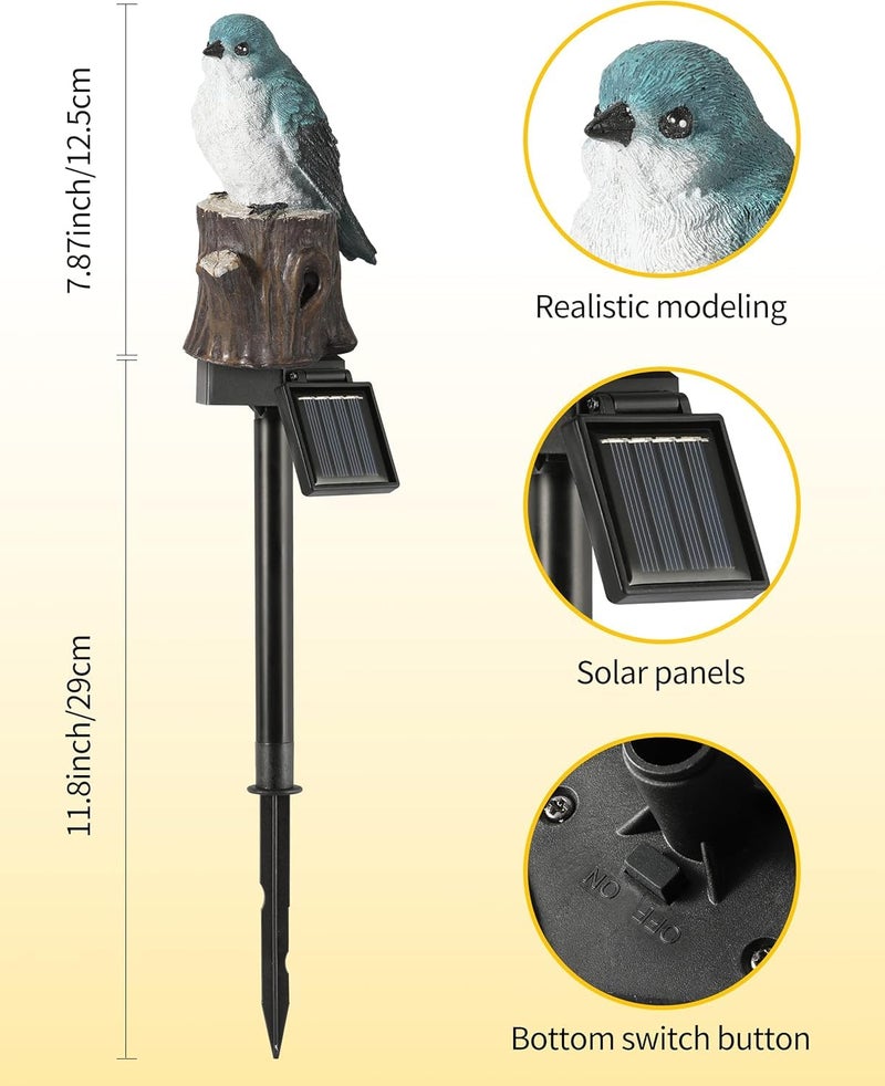 AERYS Bird Garden Solar Lights Outdoor Cute Bird LED Decorative Waterproof Garden Stake Lights, Lawn Lamp Light for Garden, Balcony, Patio, Yard Landscape Lighting - Image 4