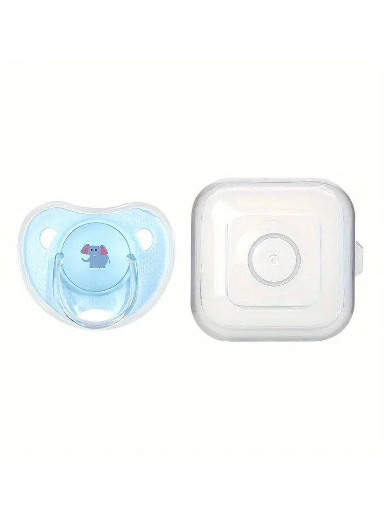 أطفال صغيرة مصاصة على شكل إبهام بنمط كرتوني، مصاصة سيليكون للتسنين مع صندوق من البولي بروبلين - Image 1