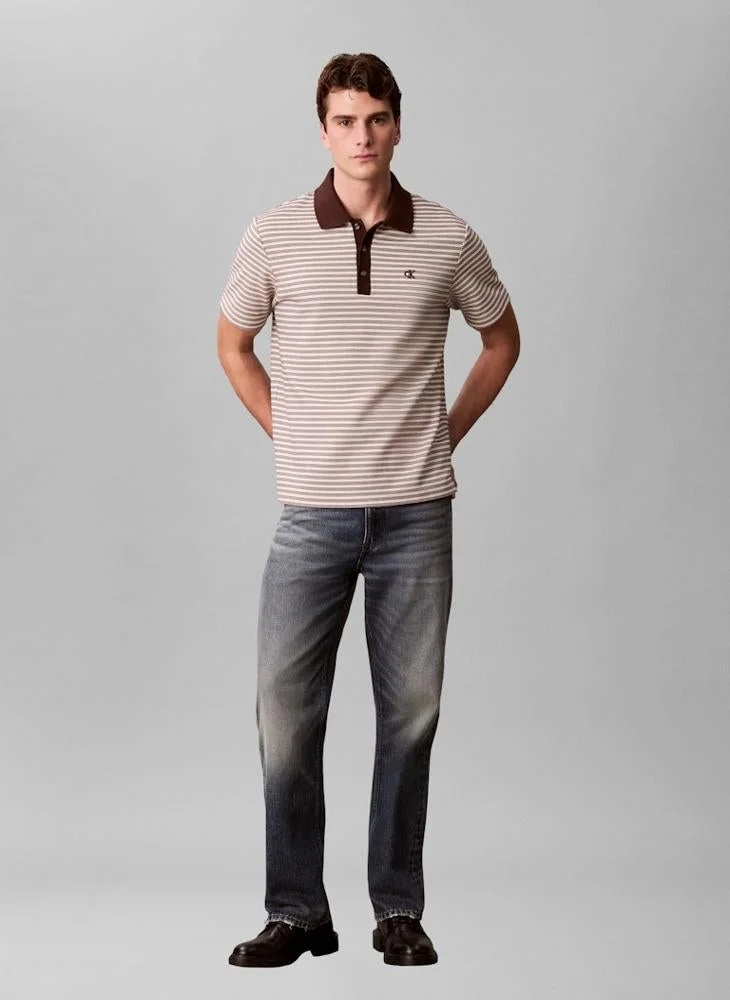 CALVIN KLEIN Logo Striped Polo