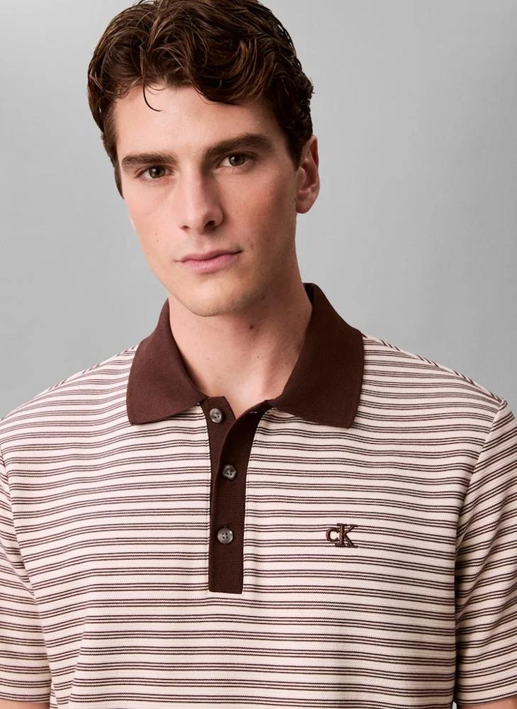 CALVIN KLEIN Logo Striped Polo