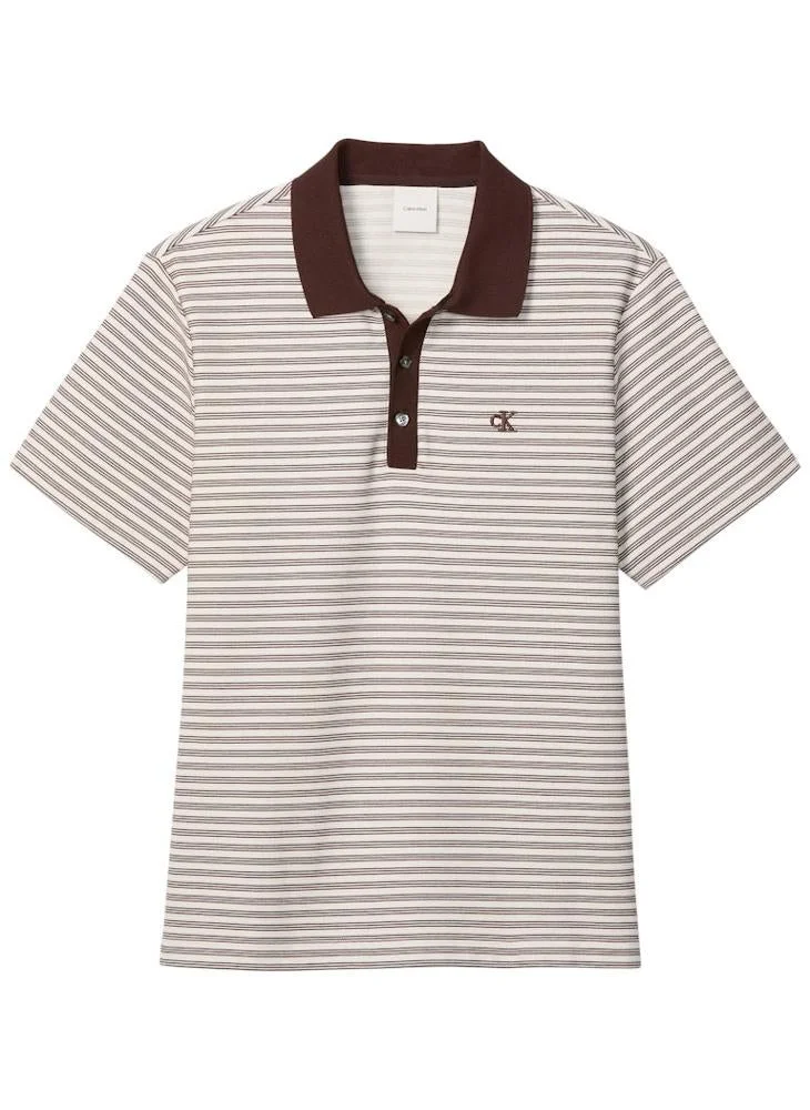 CALVIN KLEIN Logo Striped Polo