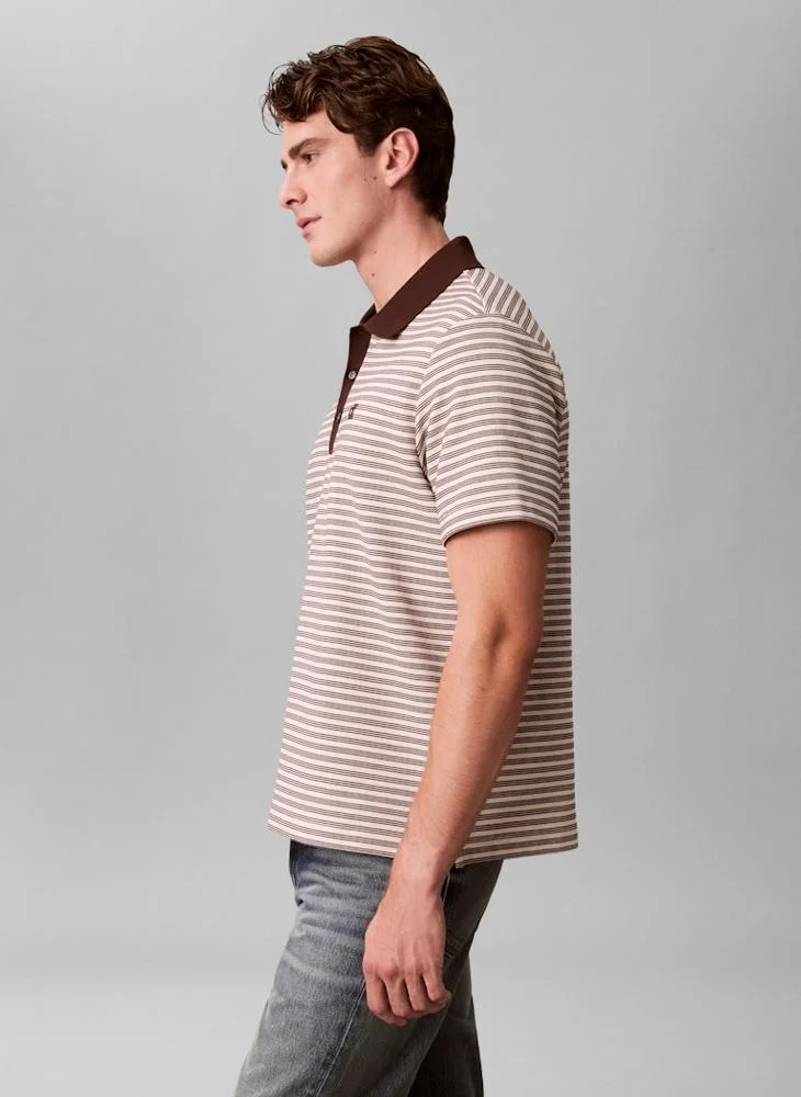 CALVIN KLEIN Logo Striped Polo