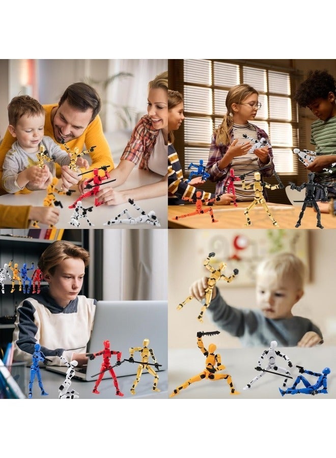 Loquat 4 Sets T13 Action Figure, 3D Printed Titan 13 Multi-Jointed Movable Robot, Full Body Mechanical Doll Dummy Action Figures for Creative Gifts and Toy Collection (4 Colors) - Image 4