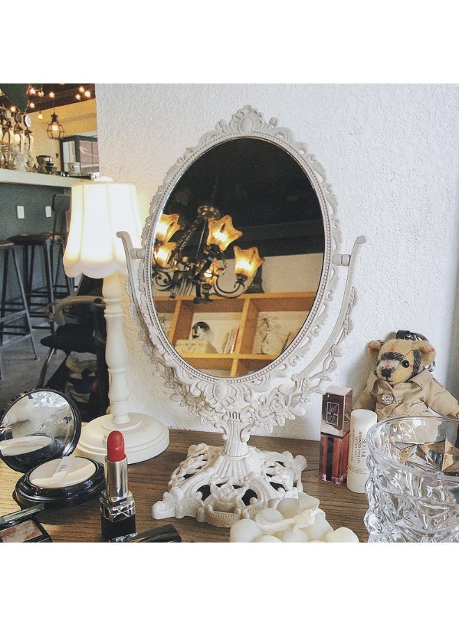 Makeup mirror, desktop large mirror, household rotating vanity mirror - Image 1