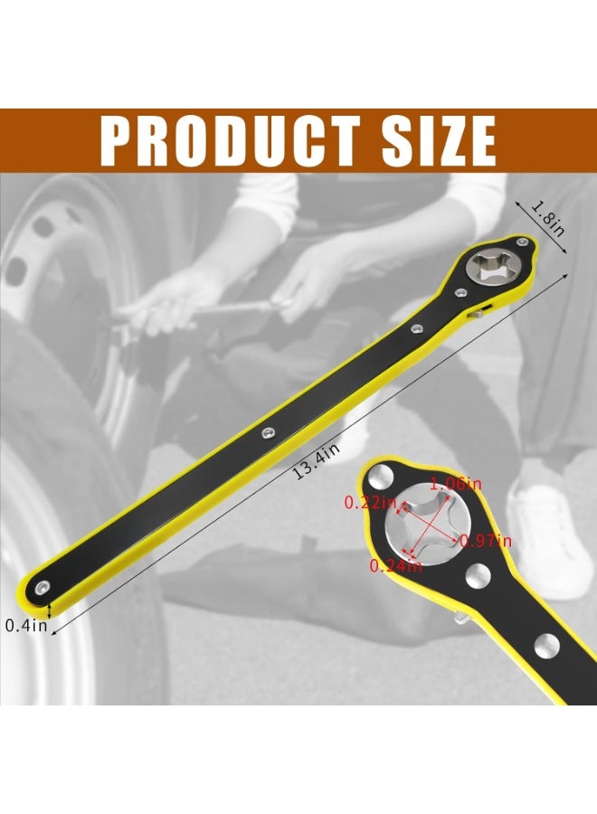 Labor-Saving Jack Ratchet Wrench - 360° Swivel Cross Lug Wrench for Scissor Jacks - Forward/Reverse Knob Design - Essential Tool for Cars, Vans & SUVs - Image 2