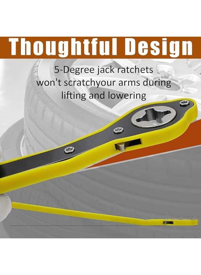 Labor-Saving Jack Ratchet Wrench - 360° Swivel Cross Lug Wrench for Scissor Jacks - Forward/Reverse Knob Design - Essential Tool for Cars, Vans & SUVs - Image 3