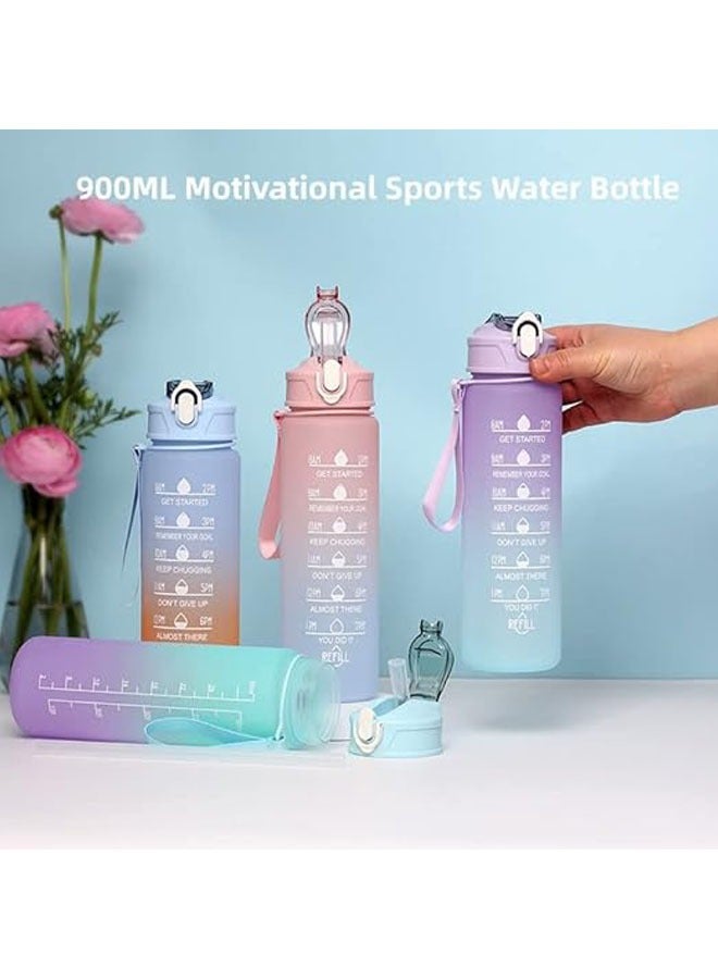 Arabest Water Bottles Set of 3, 2000ml+900ml+500ml BPA Free Motivational Sports Water Bottle with Time Capacity Marker Big Large Gym Cycling Water Bottle Cup Jug for Kids School Outdoor Fitness - Image 4