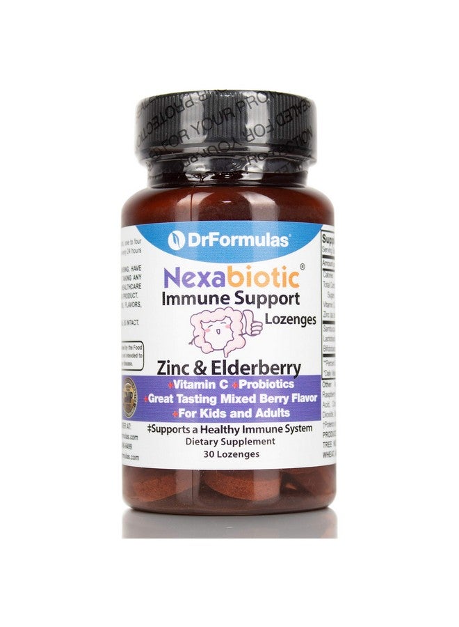 DrFormulas Elderberry, Zinc, Vitamin C Lozenges with Echinacea and Nexabiotic Probiotics, 30 Count (not Gummies or Syrup) - Image 1