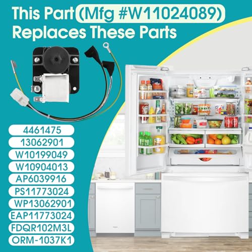 GREALTH W11024089 Refrigerator Evaporator Fan Motor Compatible with JennAir Kenmore KitchenAid Maytag Whirlpool, Replaces 13062901 W10199049 W10904013 WP13062901 AP6039916 FDQR102M3L ORM-1037K1 etc - Image 4