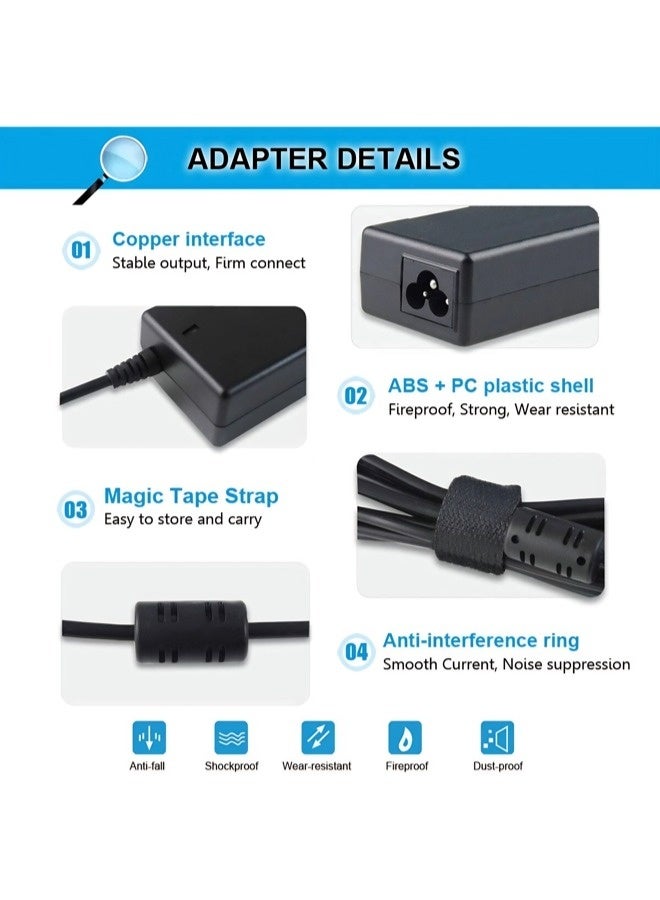 فيكسبلورن شاحن لينوفو لاب توب 65 واط، محول طاقة 20 فولت - 3.25 أمبير، محول طاقة USB من النوع C، سلك طاقة بطول 1.5 متر، متوافق مع معظم أجهزة لينوفو لاب توب. - Image 3