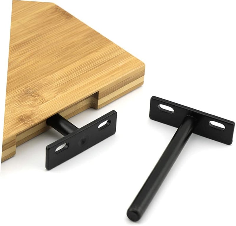 Heavy Duty Hidden Shelf Brackets 8cm T Shape Iron Wall Mounted Floating Shelves 4 Piece Set - Image 4