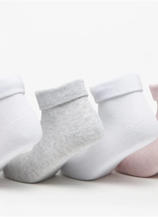 Little Missy Girls Solid Ankle Length Socks - Set of 5