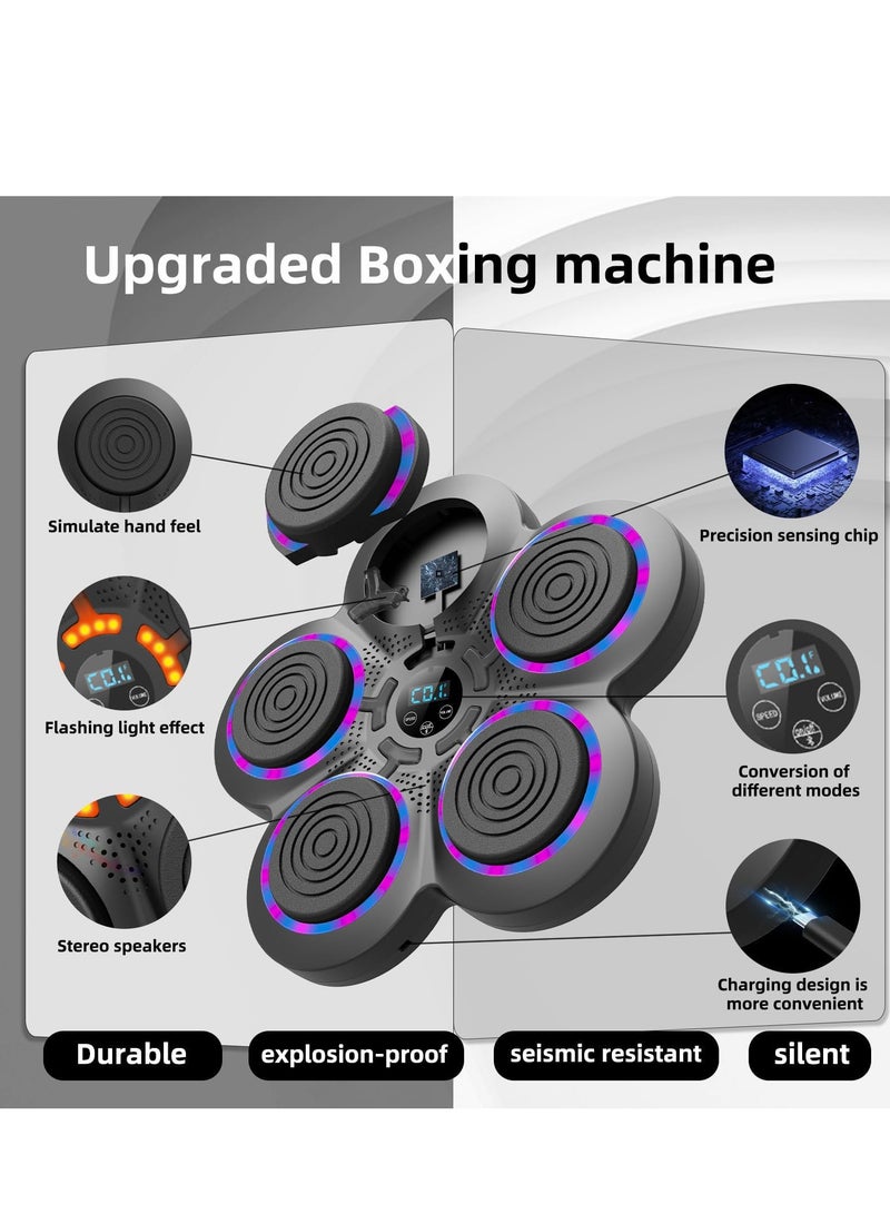 Music Boxing Machine with Boxing Gloves, Smart Bluetooth Boxing Trainer, Boxing Wall Mount Machine for Adults Kids, Electronic Boxing Target Fitness for Home Office Gym - Image 2