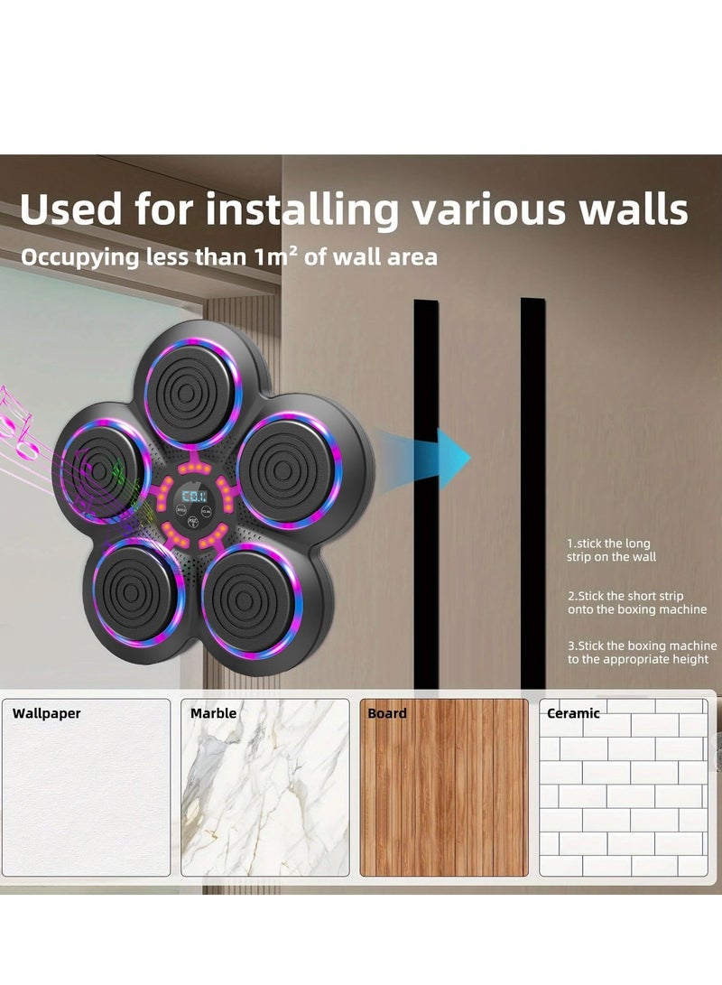 Music Boxing Machine with Boxing Gloves, Smart Bluetooth Boxing Trainer, Boxing Wall Mount Machine for Adults Kids, Electronic Boxing Target Fitness for Home Office Gym - Image 4