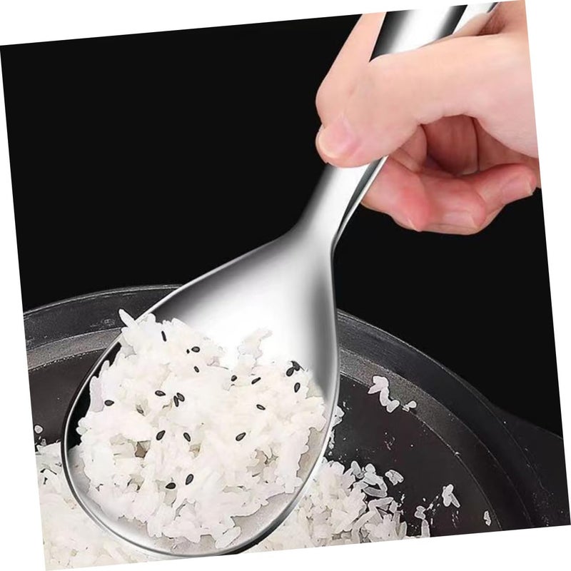 Stainless Steel Rice Serving Spoon Ergonomic Grip for Stirring Scooping Soup - Image 5