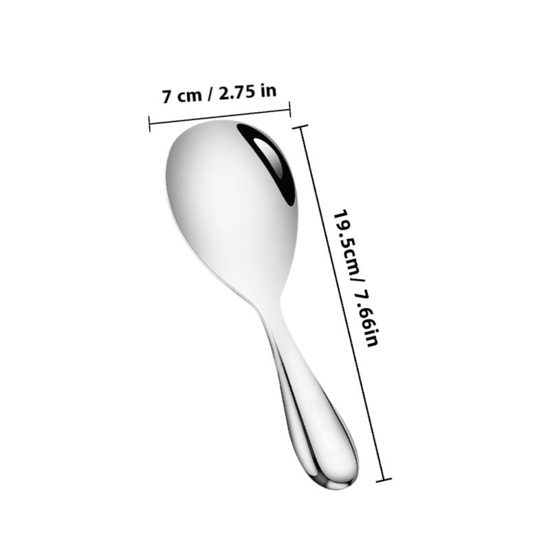 Stainless Steel Rice Serving Spoon Ergonomic Grip for Stirring Scooping Soup - Image 3
